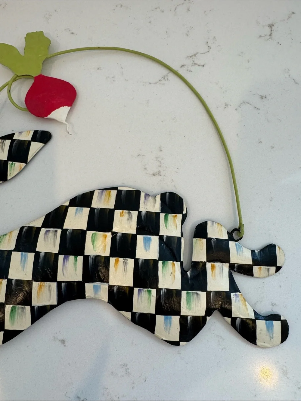 MacKenzie-Childs Radish Rabbit Courtly Check Spring Decor – Retired